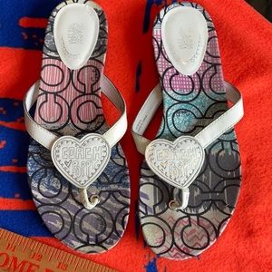 Coach Poppy White Sophie Sandal Size 9.5B, Preowned
